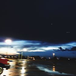 Illuminated street light at night