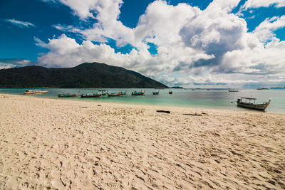 Scenic view of beach against sky