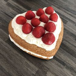 Close-up of strawberries on table