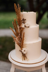 Wedding cake at the wedding of the newlyweds