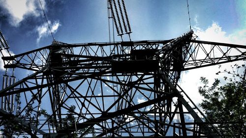 Low angle view of power lines