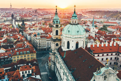 Aerial view of buildings in city