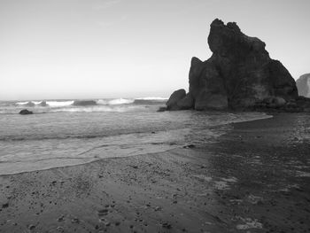 Rock formations on beach