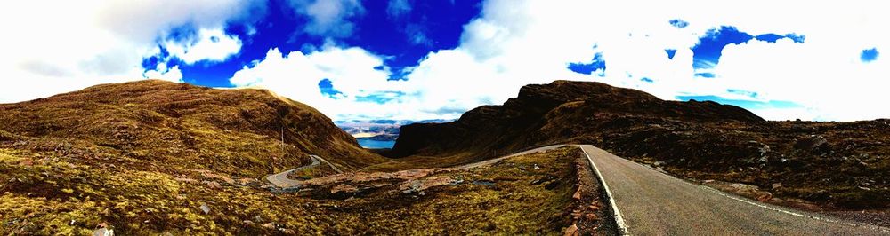 Scenic view of landscape against cloudy sky