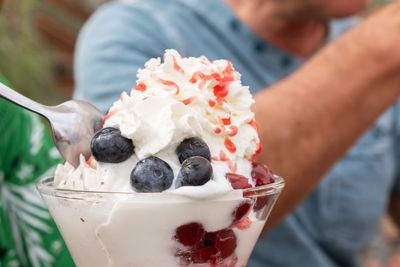 Close-up of ice cream cup