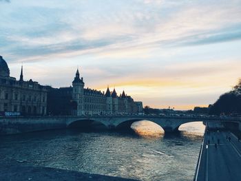 View of city at sunset