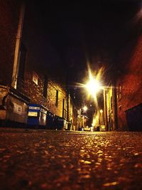 Illuminated buildings in city at night
