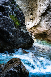 Scenic view of waterfall