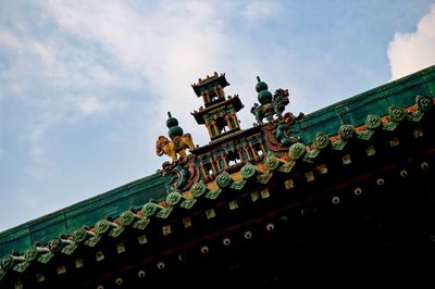 Low angle view of traditional building against sky