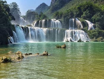 Scenic view of waterfall