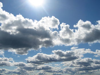 Low angle view of sky on sunny day