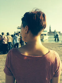 Woman looking at camera