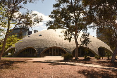 Exterior of historic building against sky