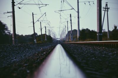 Surface level of railroad tracks