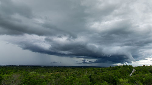 Storm clouds over land