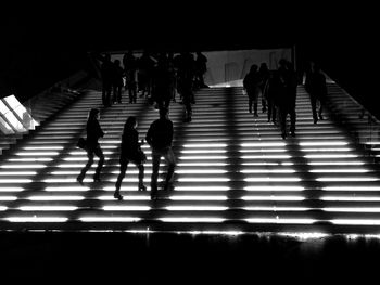 People walking on steps