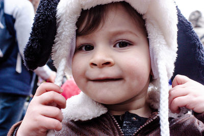 Close-up portrait of cute baby 