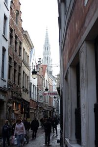 People on street in city