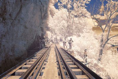 Railroad tracks in winter