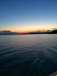 Scenic view of sea at sunset