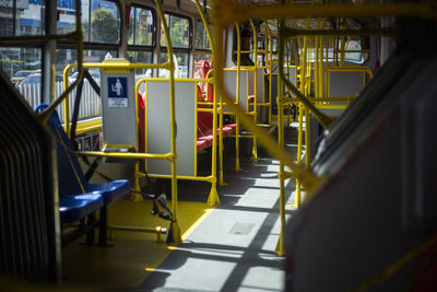 Interior of empty train