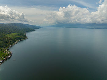 High angle view of sea against sky