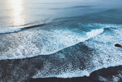 High angle view of sea waves