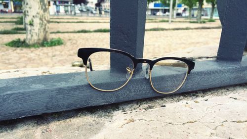 Close-up of eyeglasses