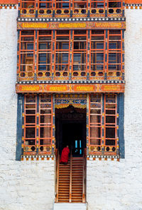 Low angle view of windows on building