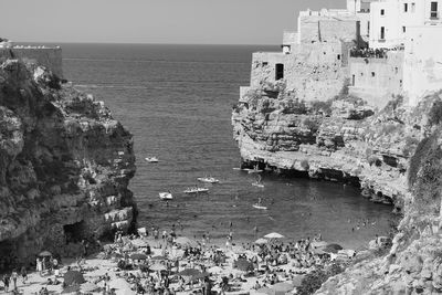 High angle view of sea against sky