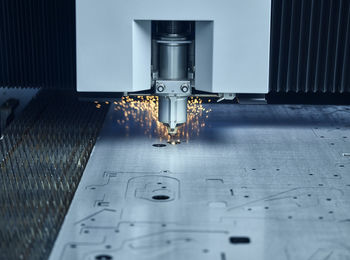 Close-up of laser cutter