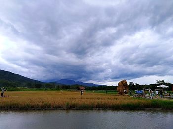 Scenic view of field against sky