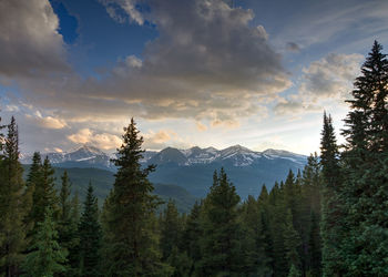 Scenic view of mountains against sky during winter