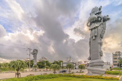 View of statue against cloudy sky