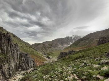 Scenic view of mountains against sky