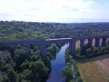 Bridge over river against sky