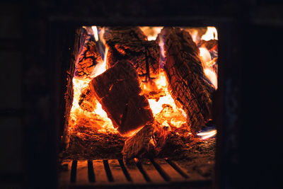 Close-up of bonfire