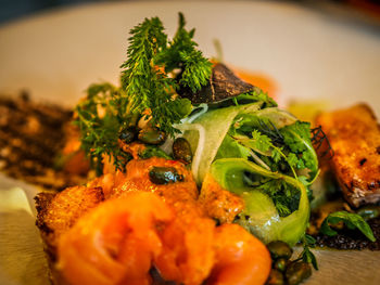 Close-up of salad in plate