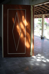 Sunlight falling on floor in building