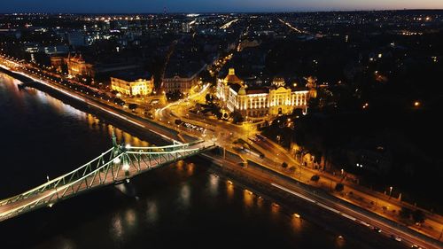 Photo on drone night life in budapest