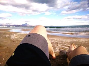 Scenic view of beach against sky