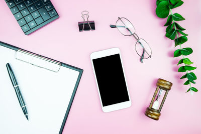 Directly above view of objects on table