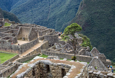 High angle view of old building