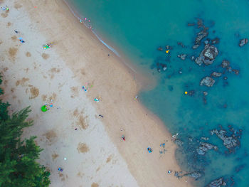 High angle view of beach