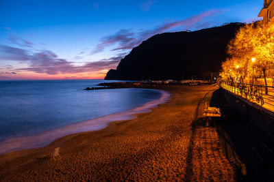 Scenic view of sea against sky at sunset