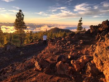 Scenic view of landscape against sky during sunset