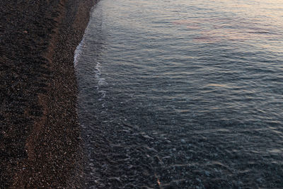 High angle view of sea waves
