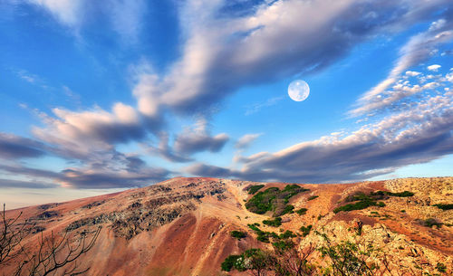 Scenic view of arid landscape against sky