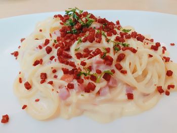 Close-up of meal served in plate