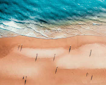 Aerial view of people on beach